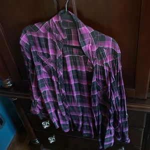 Torrid Button Down Plaid Shirt